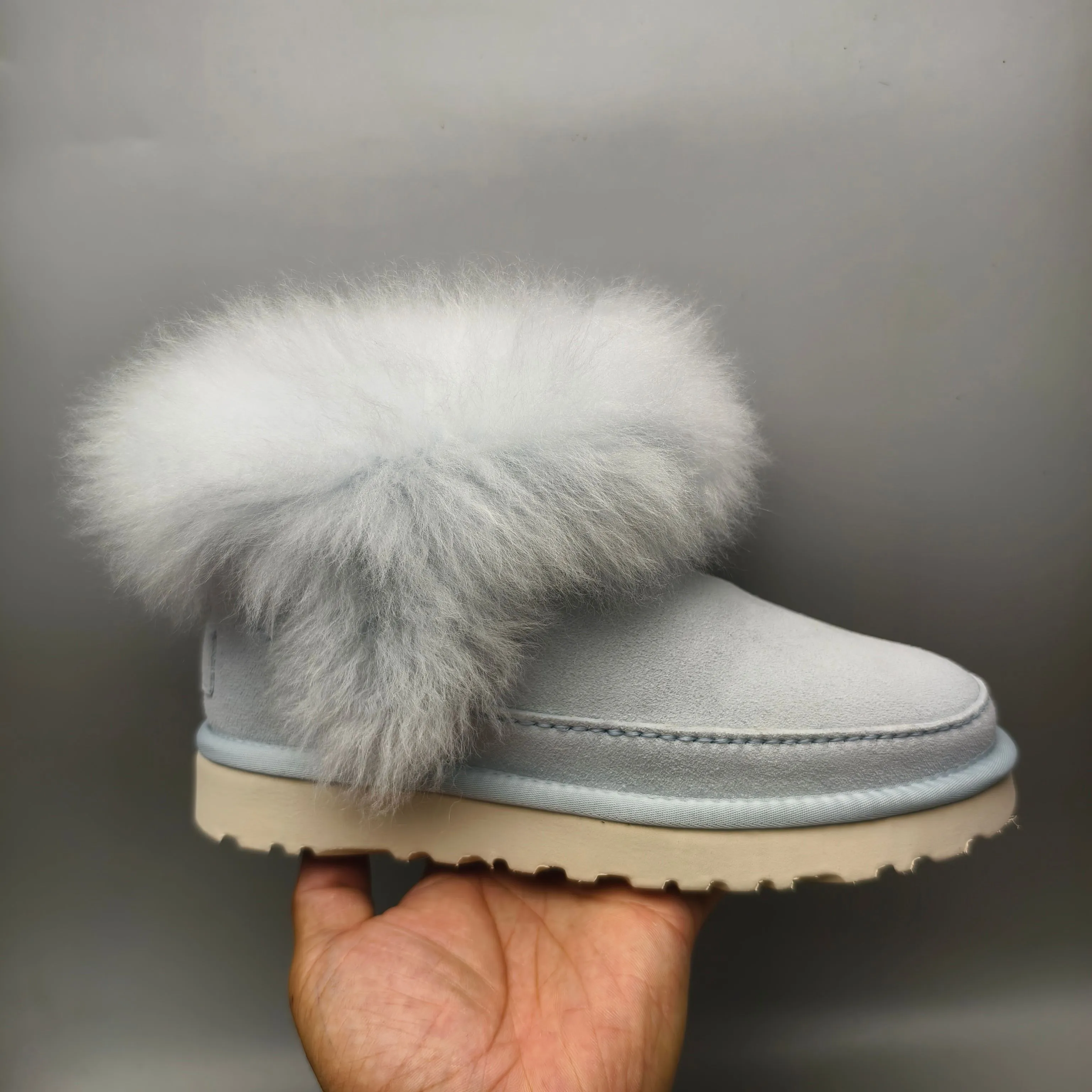 💰560 UGG sheepskin all-in-one snow boots 3832 fur fashion shoes color: maroon light blue sand matching size: 35-41